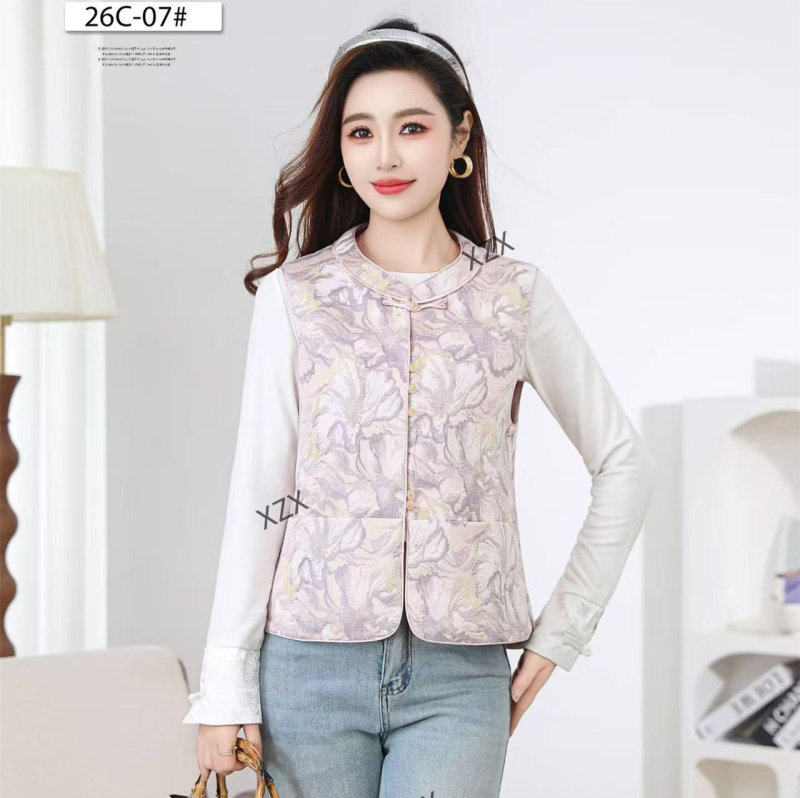 湘之秀26C-07  时尚国风马甲女潮2026春季新款洋气妈妈新中式坎肩