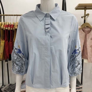 女学院风衬衣2026春季 小清新衬衫 新款 七分袖 依菲雅26A15 小衫 时尚