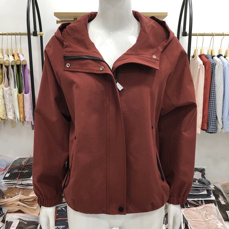 依菲美尔2026A-603 短款连帽风衣外套女2026春季新款韩版夹克上衣