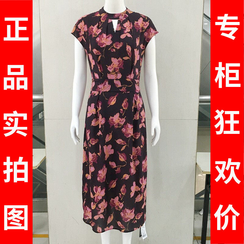 古玉轩8681 中年人丝短袖连衣裙2026夏季新款韩版妈妈丝缎中长裙