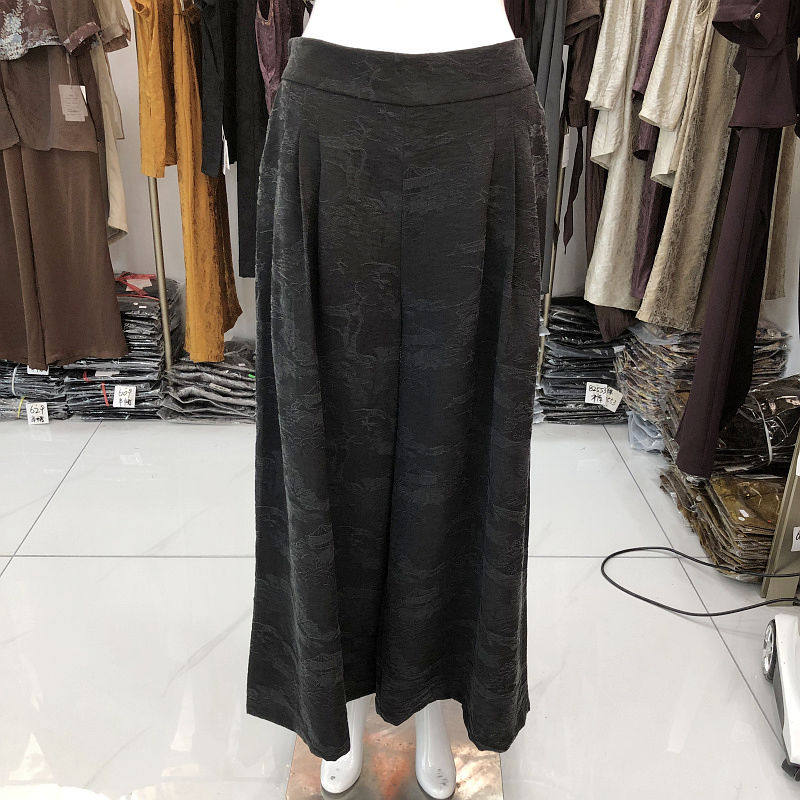 苏丝蔓8809 中年桑蚕丝宽腿裤女裤夏季新款气质妈妈真丝缎阔腿裤