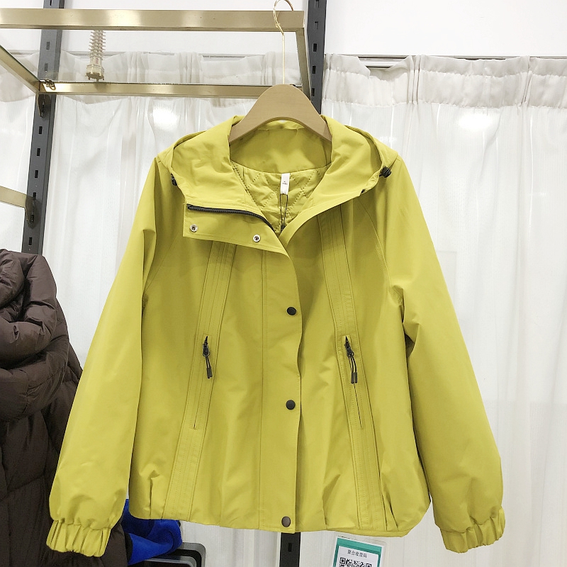 欣伊卡璐5997  时尚连帽夹棉外套女冬季新款登山服夹克冲锋衣上衣