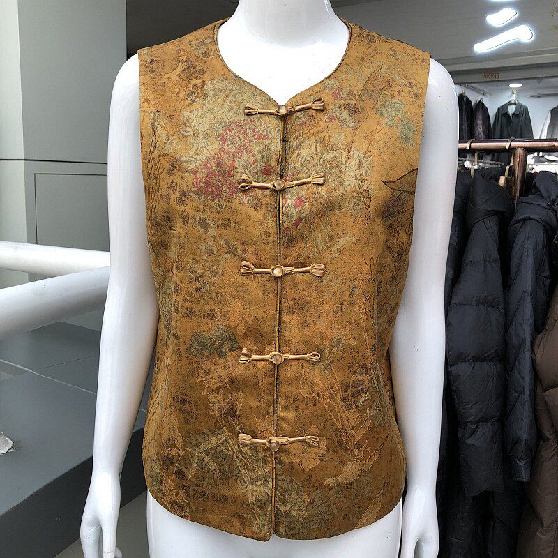 沐莹8868  高档国风缎面马甲女中年妈妈2026春新款洋气新中式背心