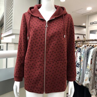 苏拉达唯825-01 中老年人连帽风衣外套2026春季新款妈妈中长女装