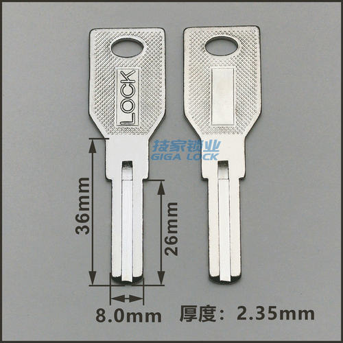 适用云丁智能锁钥匙胚 C级双面铣槽叶片钥匙胚LOCK电子门锁钥匙胚