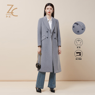 【商场同款】知臣冬新品 气质温柔双排扣中长款大衣女 28243553