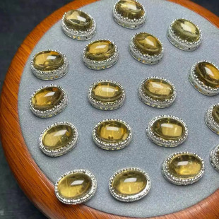 黄水晶蛋面魔盒镶嵌雕刻件diy手工手链串珠隔珠配件串珠