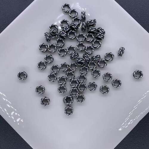 精工三七银麻花跑环隔珠隔片手工DIY文玩时尚配饰佛珠串珠手链