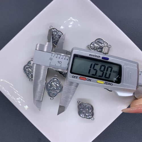 DIY精工三七老银小人手牌隔珠手工编绳文玩佛珠手串项链串珠配饰