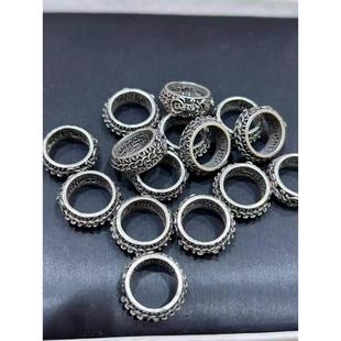 意工三七银环环相扣跑环手工DIY文玩佛珠配饰配件