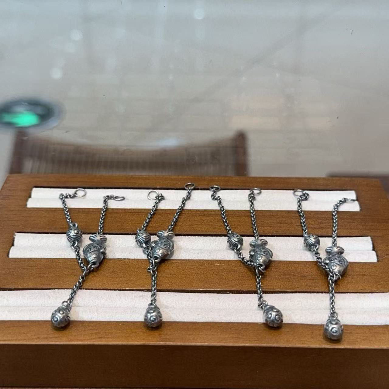 精工三七老银鱼链条定位链隔珠配件手工diy文玩配饰佛珠串珠