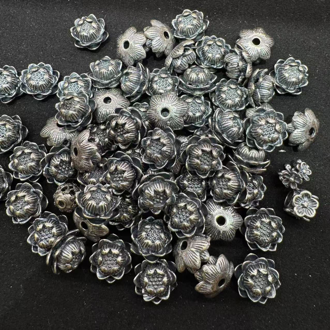 DIY精工三七老银做旧款莲花配件手工diy手链手串挂件饰品新款,饰品/流行首饰/时尚饰品新,银饰吊坠,淘宝优惠券,粉丝福利购,淘宝优惠卷