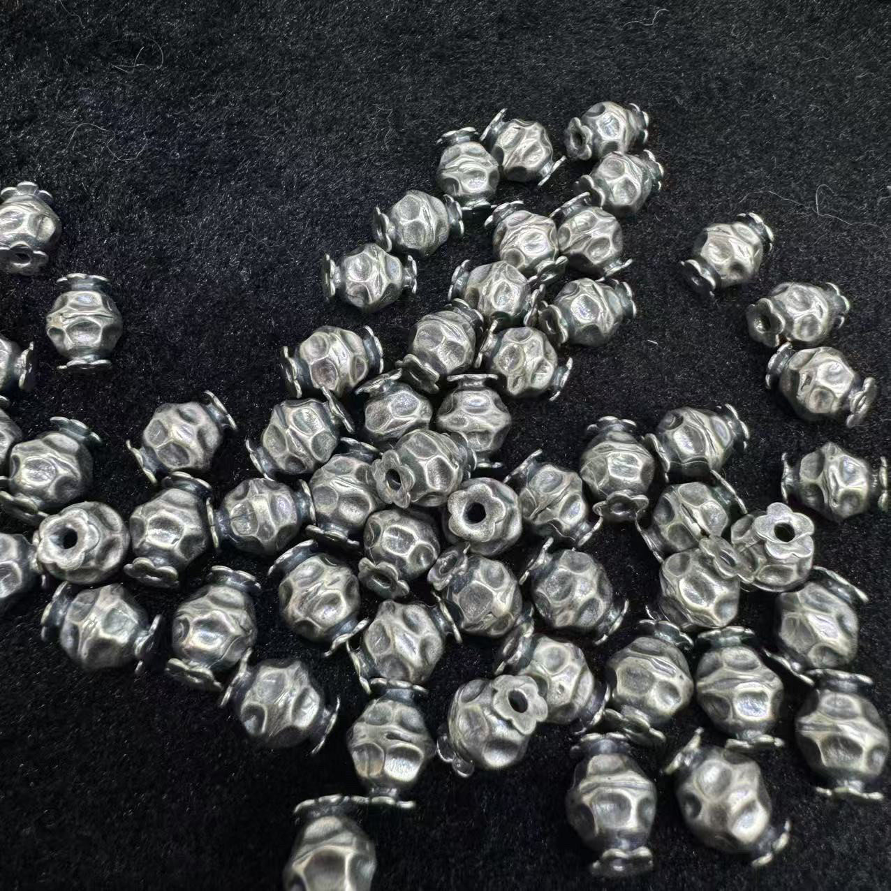 DIY精工三七老银锤纹糖果隔珠手工编绳文玩佛珠手串项链串珠配饰,饰品/流行首饰/时尚饰品新,手饰/手串,淘宝优惠券,粉丝福利购,淘宝优惠卷