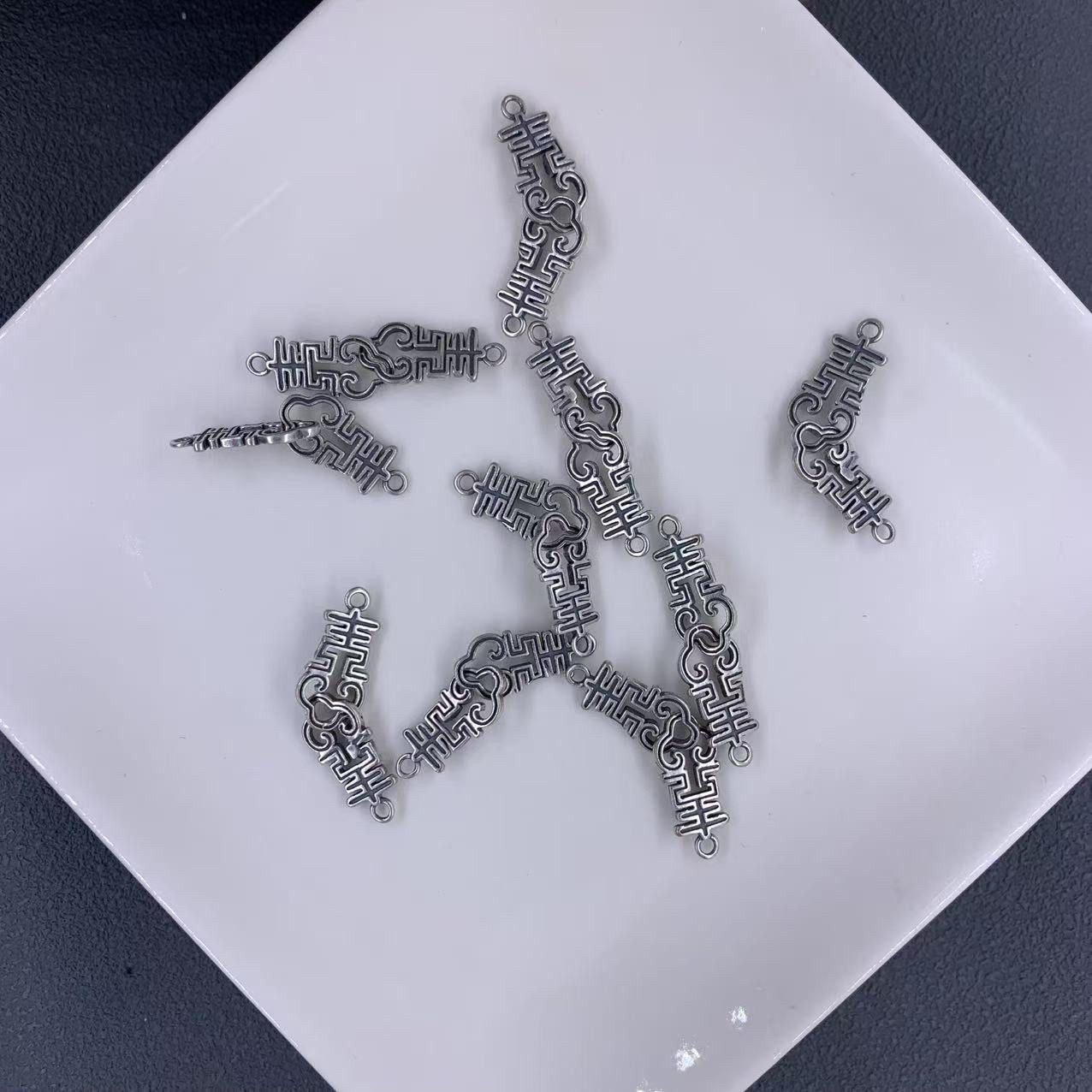 精工三七老银喜字手牌配件手工diy文玩佛珠手串项链编绳配饰隔珠,饰品/流行首饰/时尚饰品新,手饰/手串,淘宝优惠券,粉丝福利购,淘宝优惠卷