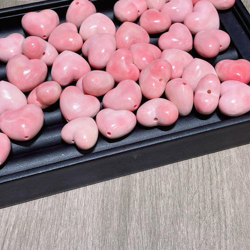 天然象牙果粉色爱心配件手工diy配饰挂件饰品新款文玩C421