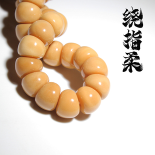 繞指柔龍脊菩提手工打磨蒜瓣文玩單圈大腸手串圓珠老型桶佛珠光珠