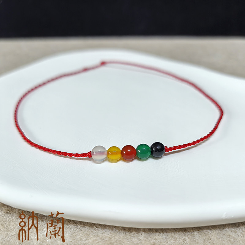本命年红绳脚链手工好运绳饰品