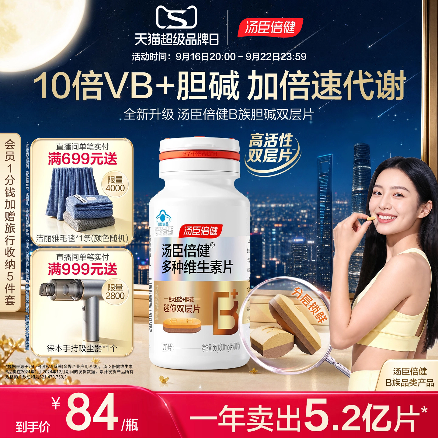 汤臣倍健B族维生素胆碱双层片图片
