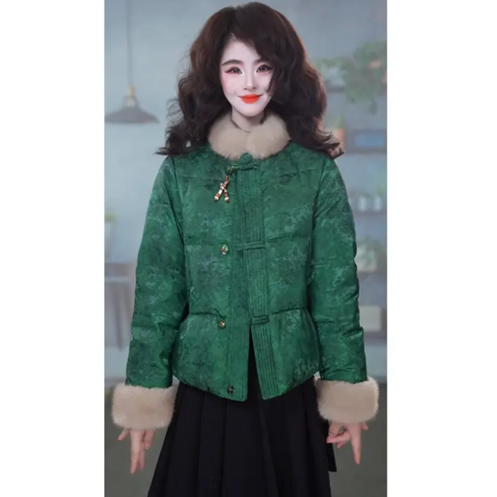 时尚大气新中式百搭气质休闲2026新款小香风白鸭绒羽绒服M-3XL,女装/女士精品,羽绒服,淘宝优惠券,粉丝福利购,淘宝优惠卷