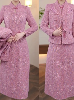 26015冬季时尚两件套新款遮肚子显气质显瘦洋气