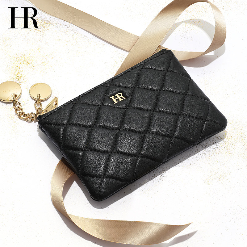 HR赫莲娜零钱包2020秋季新款时尚手拿包百搭休闲菱格拉链钱包女潮