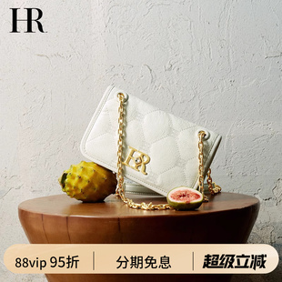 2025新款 HR赫莲娜包包女式 链条小方包轻奢高级感油蜡皮单肩斜挎包