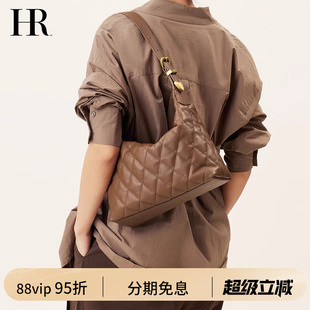 2025新款 HR赫莲娜包包女式 饭盒包优雅小香风腋下包真皮菱格单肩包