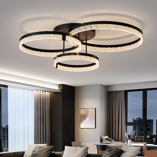 客厅主灯现代简约大气冰裂纹吸顶灯2025新款中山灯具全屋套餐组合