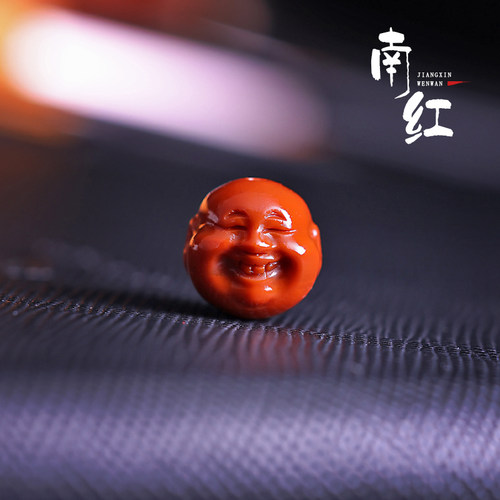 天然南红玛瑙弥勒佛背云笑佛散珠吊坠满肉108颗佛珠文玩diy配饰