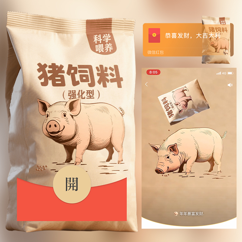 猪饲料强化型红包封面微信序列号vx皮肤wx激活码2025新款动态音乐