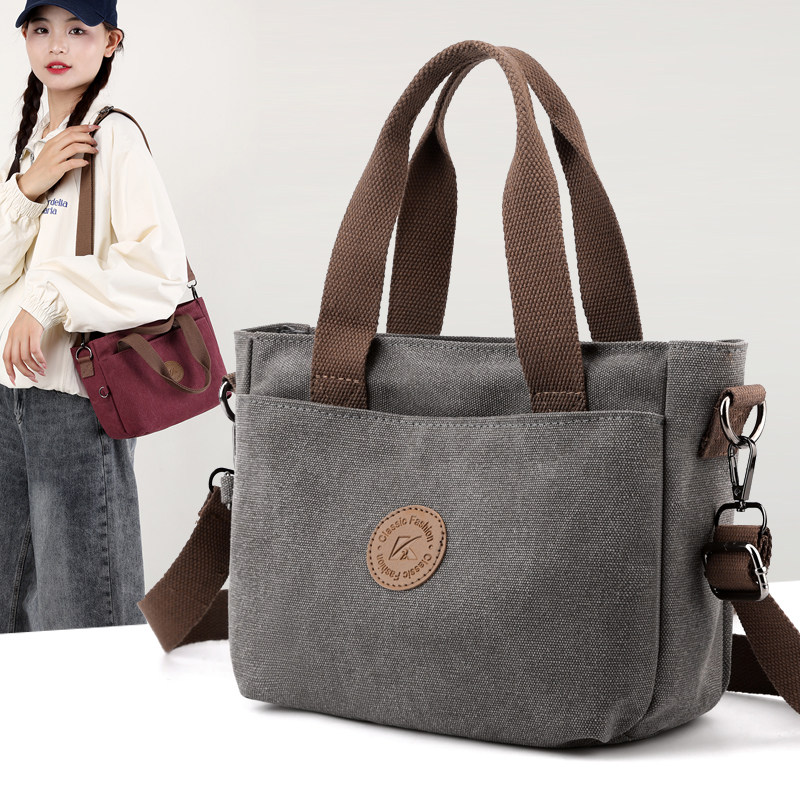 棉帆布包女包2026春新款上班通勤手提单肩斜挎包小包包中年妈妈包