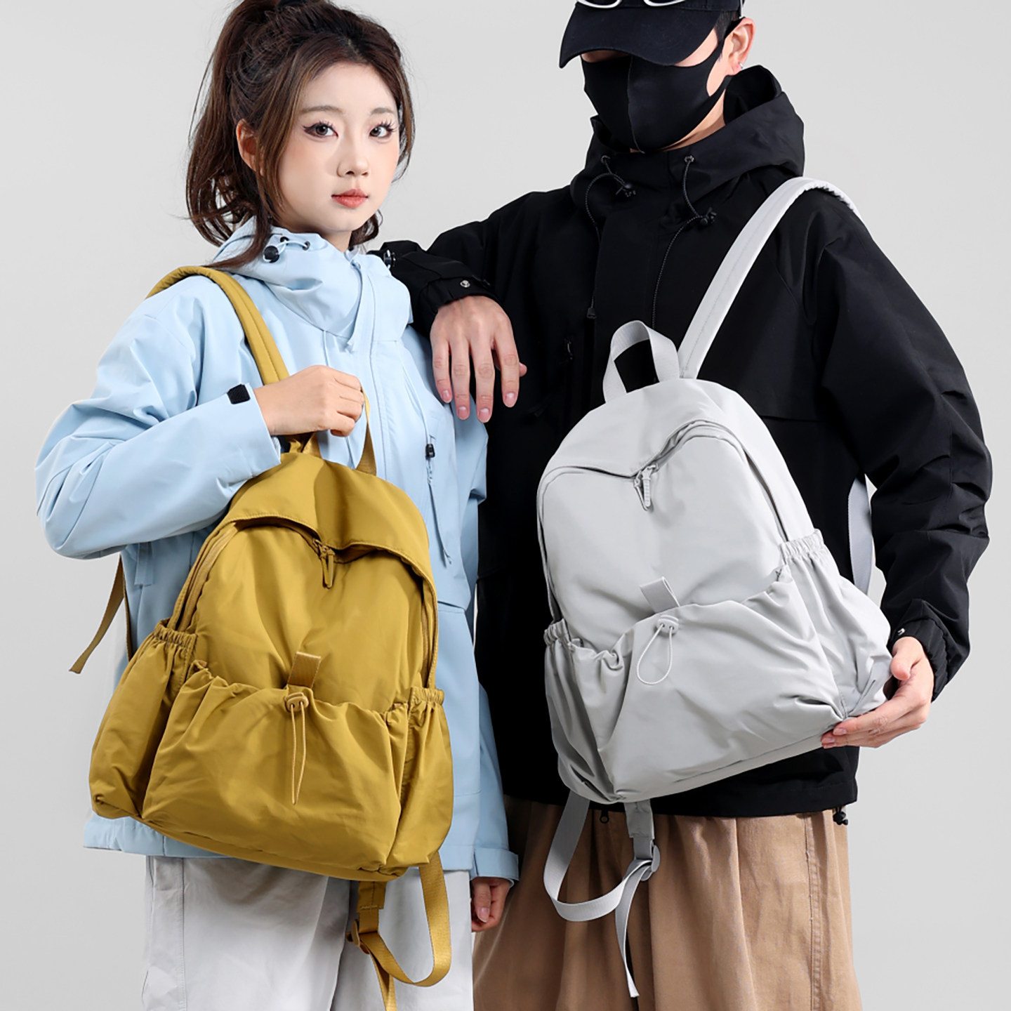 尼龙布双肩包男女2026新款轻便百搭户外旅游登山休闲旅行学生背包