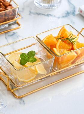 北欧轻奢分格零食盘水果坚果干果糖果点心小吃拼盘家用KTV会所