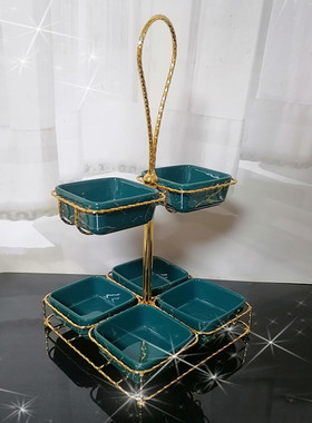 水果创意摆放分格甜品台摆盘坚果零食干果盘ktv 茶点小吃白色果盘