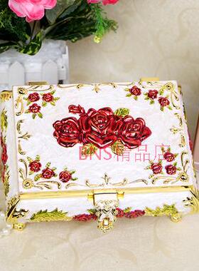 高档欧式小首饰盒出口韩国公主宫廷戒指项链耳钉耳饰耳环收纳盒子