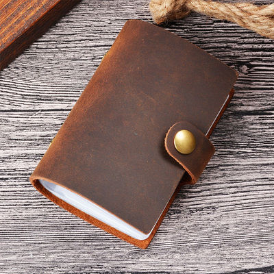 复古牛皮卡包短款疯马独立