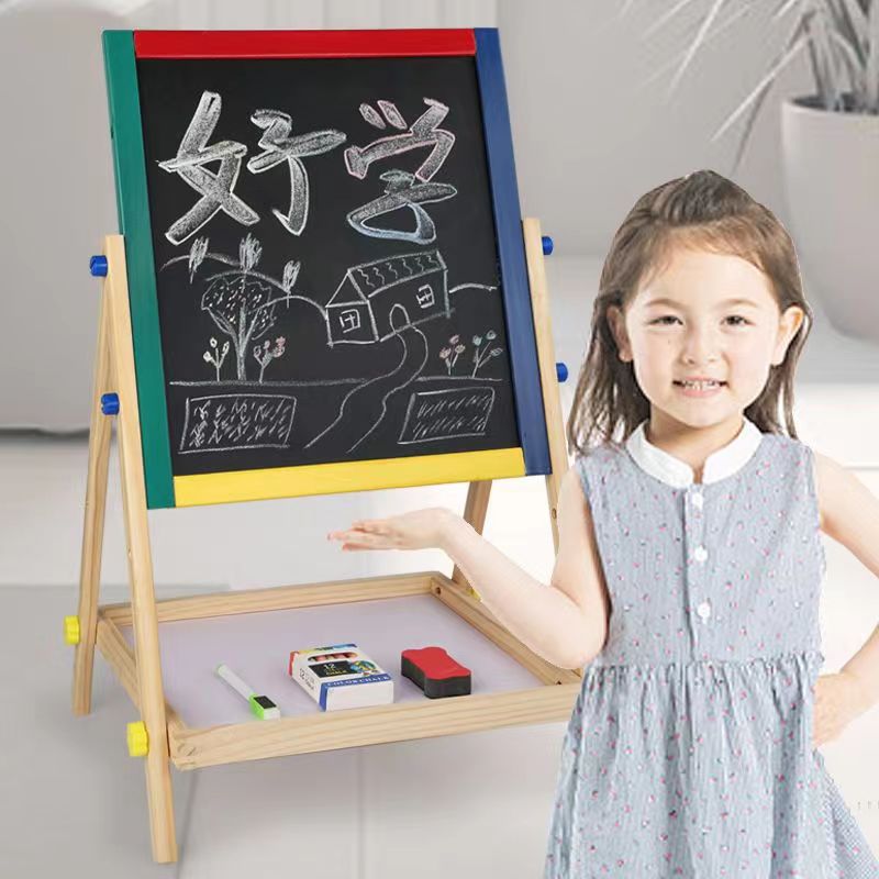 儿童立式画板小黑板家用小学生一年级幼儿园宝宝画画写字无尘可擦
