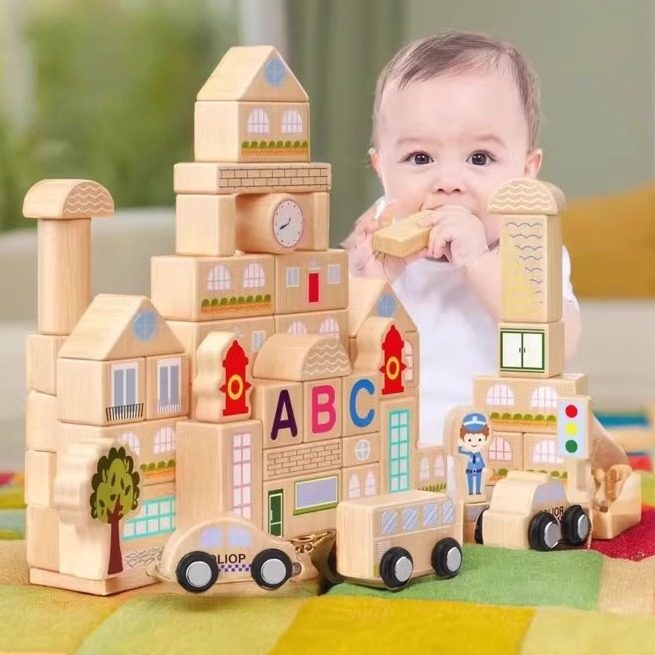 婴幼儿童积木实木木头拼装宝宝玩具1早教益智2开发大颗粒男孩女孩,玩具/童车/益智/积木/模型,木质积木,淘宝优惠券,粉丝福利购,淘宝优惠卷