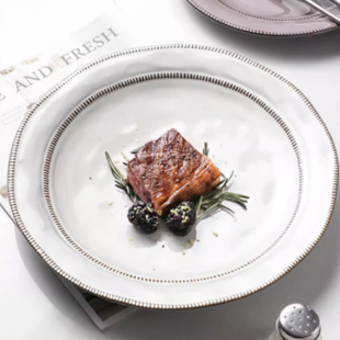 北欧风格纯色小清新牛排餐盘创意西餐餐盘陶瓷盘子牛排盘菜盘早餐