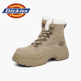 防滑厚底马丁靴棉靴 加绒保暖棉鞋 Dickies雪地靴女2025年冬季 新款