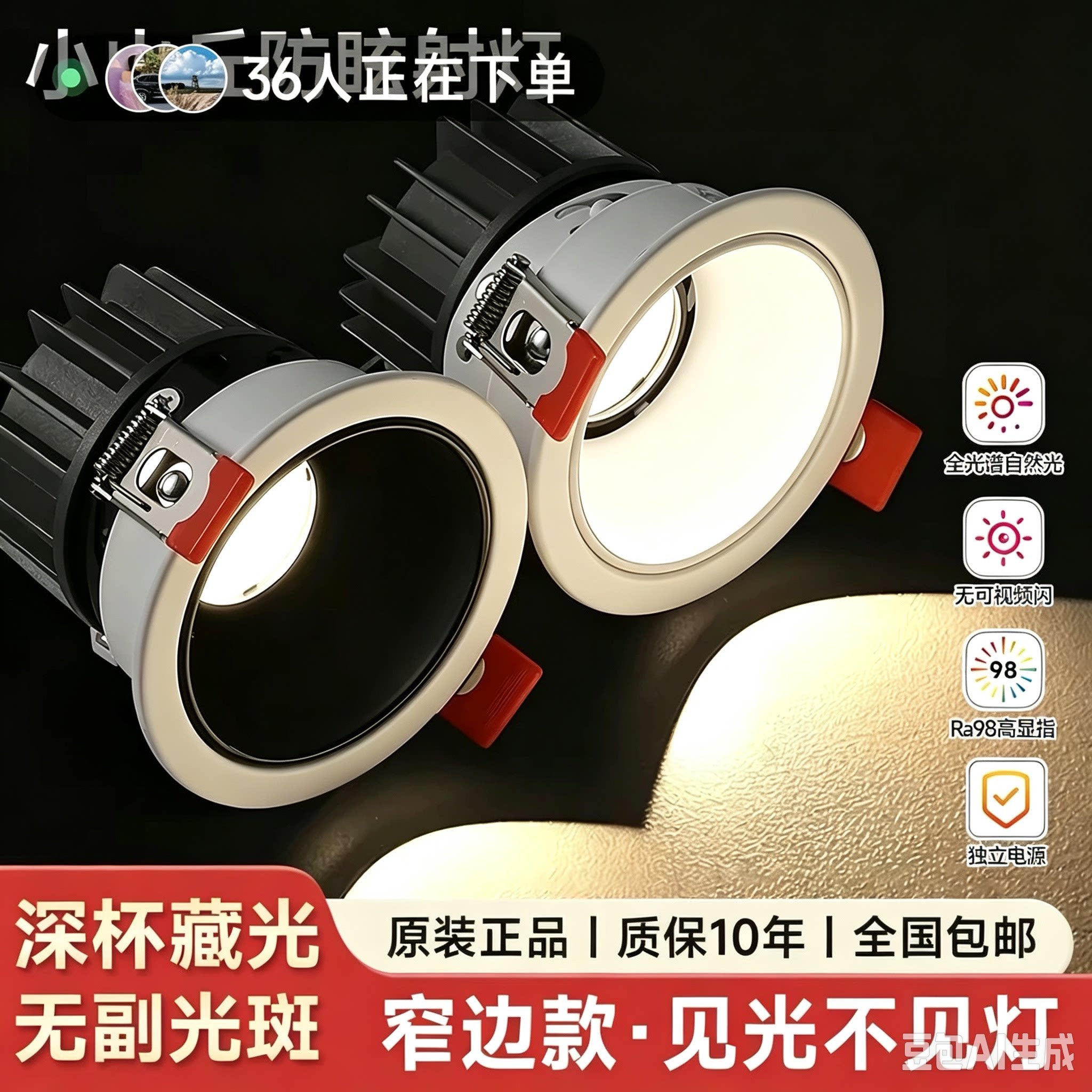 新款LED射灯嵌入式75mm家用客厅背景洗墙灯天花吊顶小山丘氛围灯