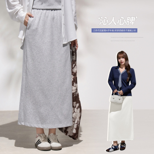 3.18日新品 胖mm韩系ins风纯色简约高腰显瘦半身裙 小波家2026春季