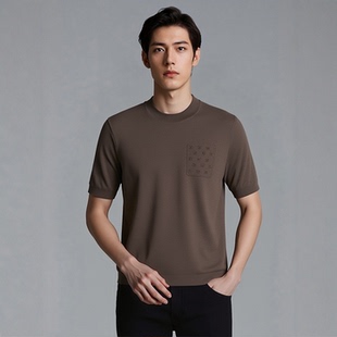 D253031021爱登堡秋装新款秋装新商务基本版短袖针织衫羊毛衫