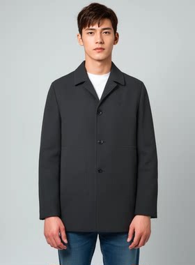 S243029510爱登堡男装2024秋冬新款时尚商务羊毛呢大衣西装领