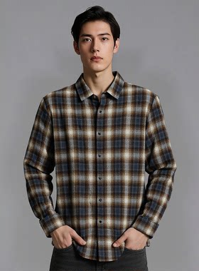A263074548爱登堡男装正品2026秋季新款商务休闲长袖衬衫