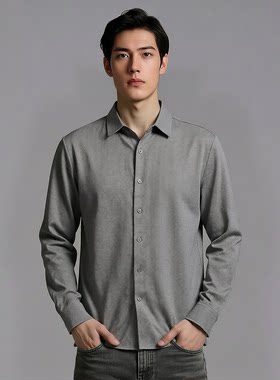 S263073502爱登堡男装正品2026秋季新款商务休闲长袖衬衫