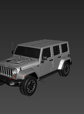 灰色吉普车模型006200526三维图纸（3DMAX/OBJ/3DS格式）