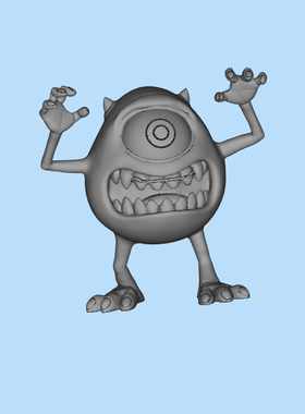 大眼仔Mike Wazowski 01200906三维图纸（stl格式）