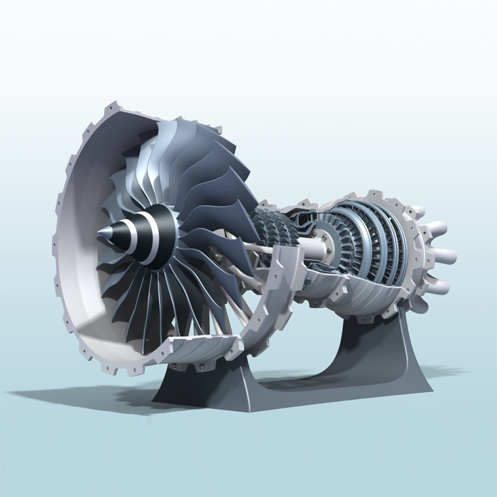 183航空涡轮发动机剖视模型三维图纸(stl/catpart格式)