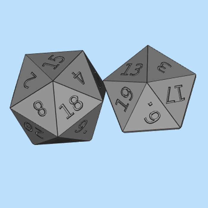 20面可旋转的骰子游戏玩具模型01210105三维图纸(stl格式)